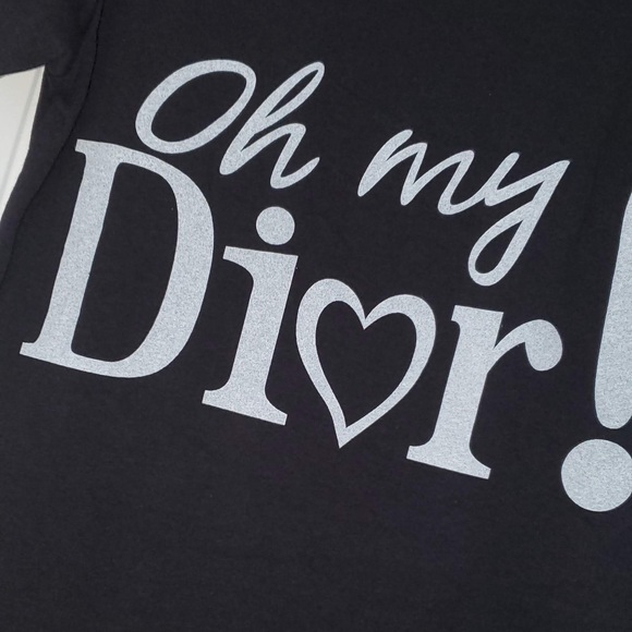 LAST 1❤️Black Oh My Dior  Print T Shirt - Picture 7 of 7